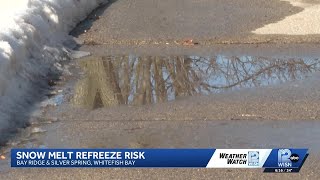 Melting snow raises refreeze concerns in Whitefish Bay