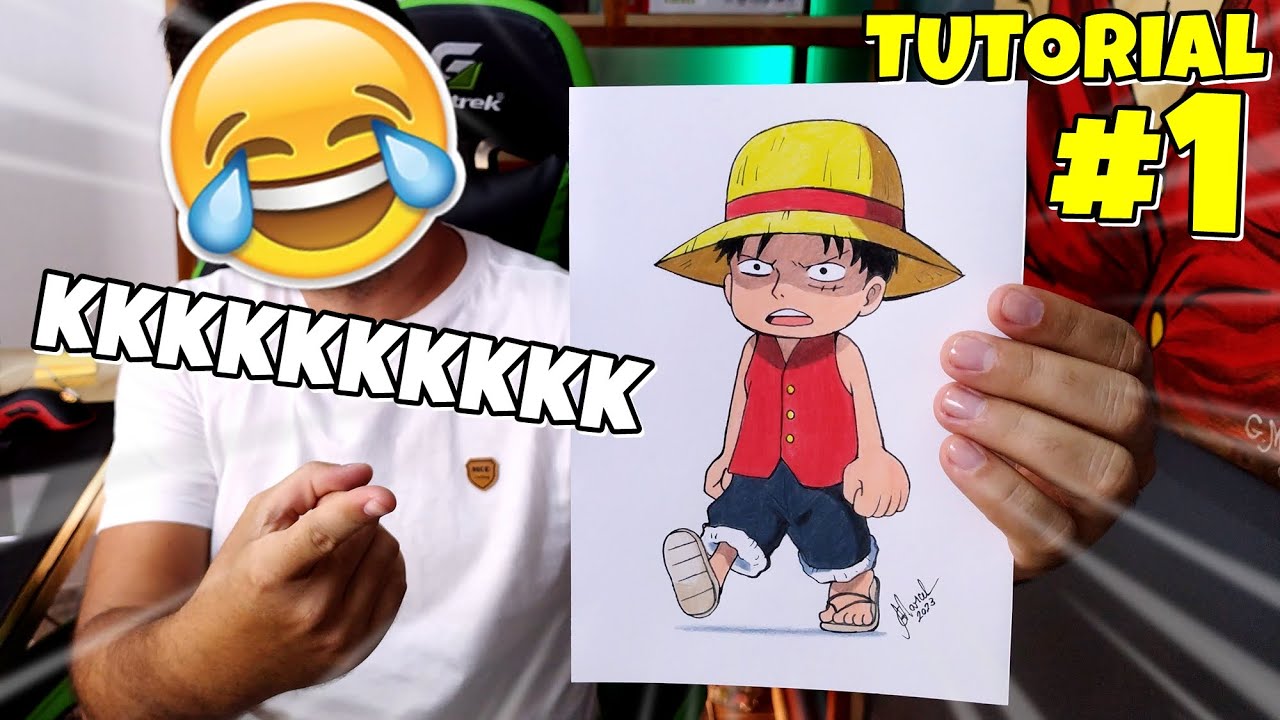 How to draw LOWERED LUFFY kkkkkkkk One Piece #1 