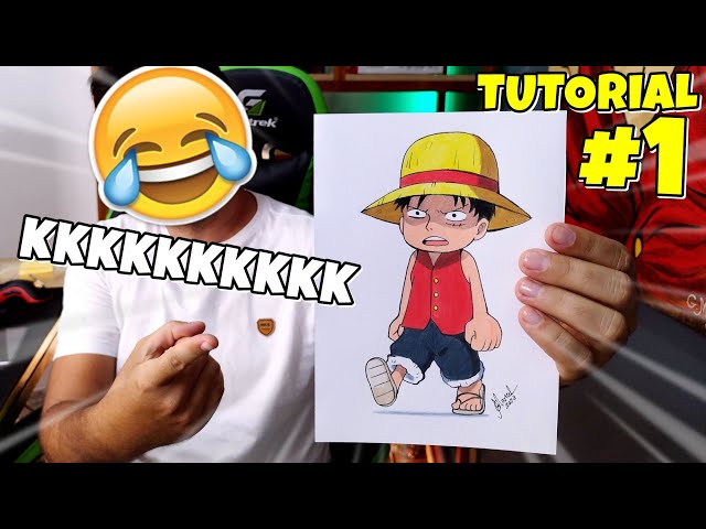 One piece,LUFFY REBAIXADO, Modificado  Luffy, One piece, Tutoriais de  desenho