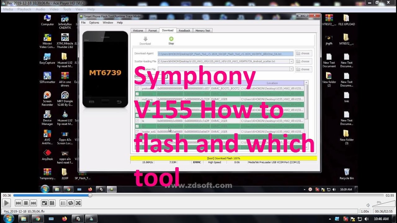 Symphony V155 How to flash and which tool