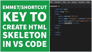 Boiler plate code html in vs code shortcut