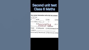 Second Unit Test 2023-24/Class 6 Maths/घटक चाचणी क्र 2