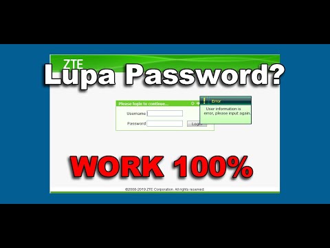 Cara Mengatasi Lupa Password Login Modem ZTE F609 INDIHOME ...