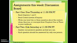 SOC 101 Week Two 'This Week's Assignments'