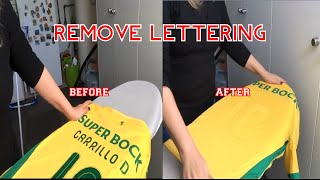 How to remove a name and number from a football shirt || Como tirar o nome e numero de uma camisola