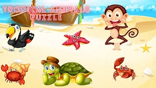 Animals Puzzle - Animal Games for Kids - Tropical Animals Puzzle Game screenshot 4
