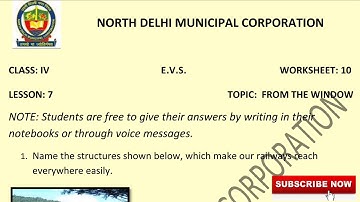 Class 4 EVS (Week 10) Worksheet Solution with Explanation English Medium | Topic -  From the Window