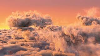 Полёт Через Облака На Закате - Кинематографичный Футаж Бесплатный Цикл Версия 01