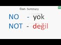 THE DIFFERENCE BETWEEN  &#39;NO&#39; AND &#39;NOT&#39; IN TURKISH