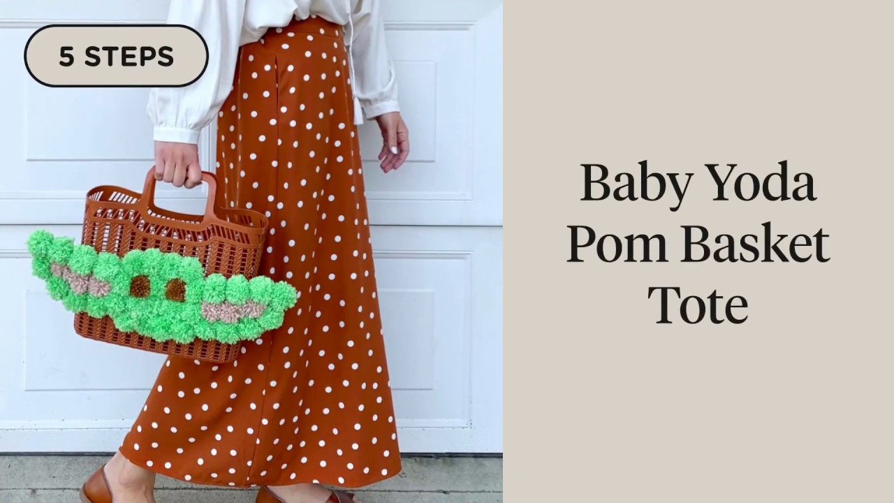 Baby Yoda Pom Basket Tote Tutorial YouTube