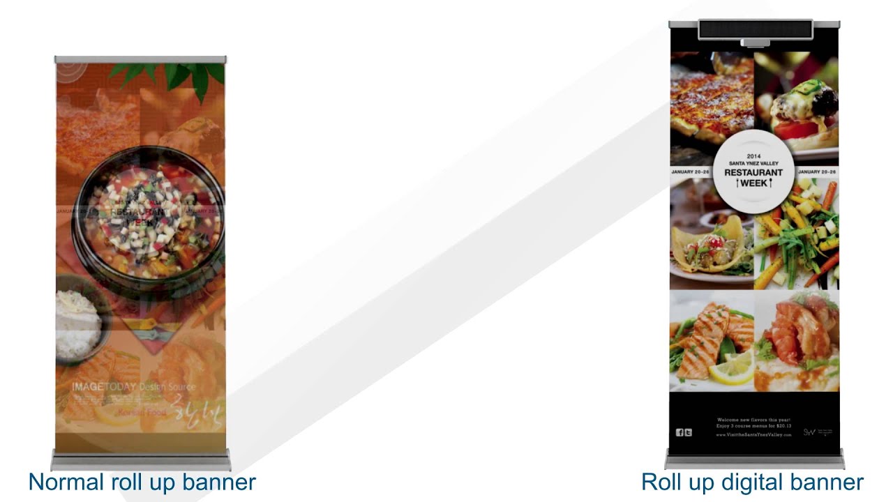 Roll up banners with audio, led screen and voice + power supply