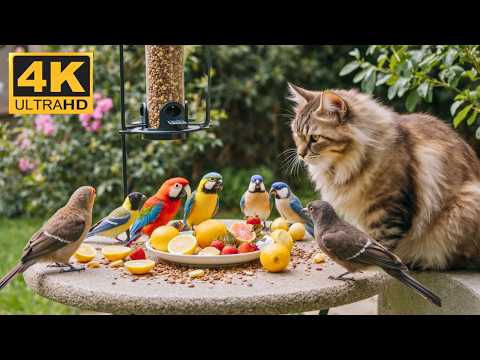 [No Ad Interruptions] Cat TV 😺 Birds flutter above as a squirrel explores the forest floor.
