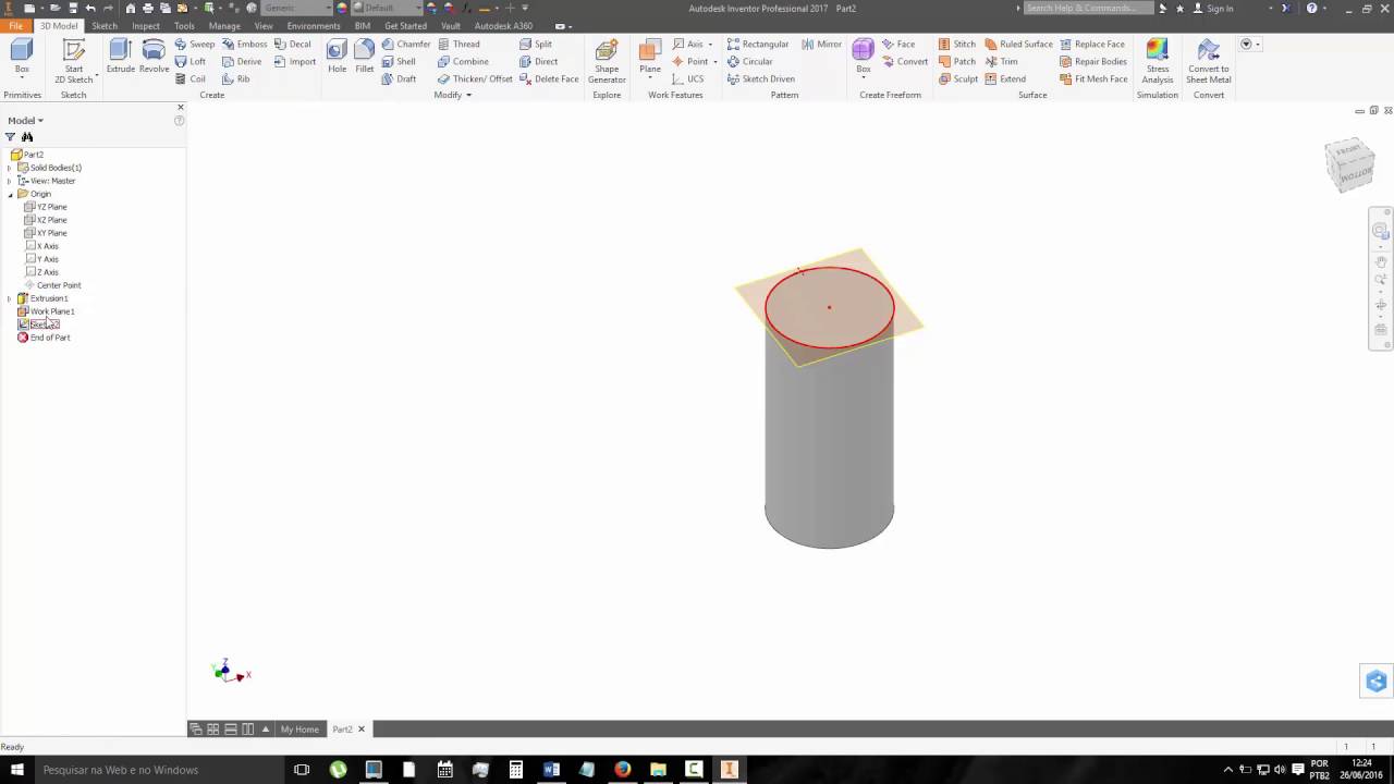 Office Point Inventor 139 Autodesk Inventor Comando Work Plane Tangent Sufarce Point - YouTube