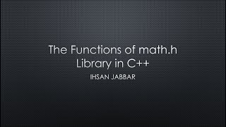 The Functions of math.h Library in C++