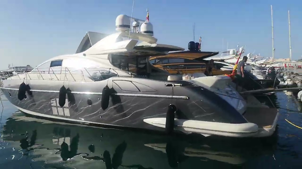 Luxurious boats in the marina. Marina Botafoch. Ibiza