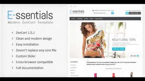 Preview E-ssentials - Modern ZenCart Template