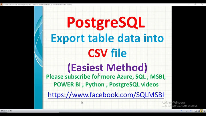 Postgresql Tutorials | Postgresql Export table data to csv file | export to csv file in postgresql