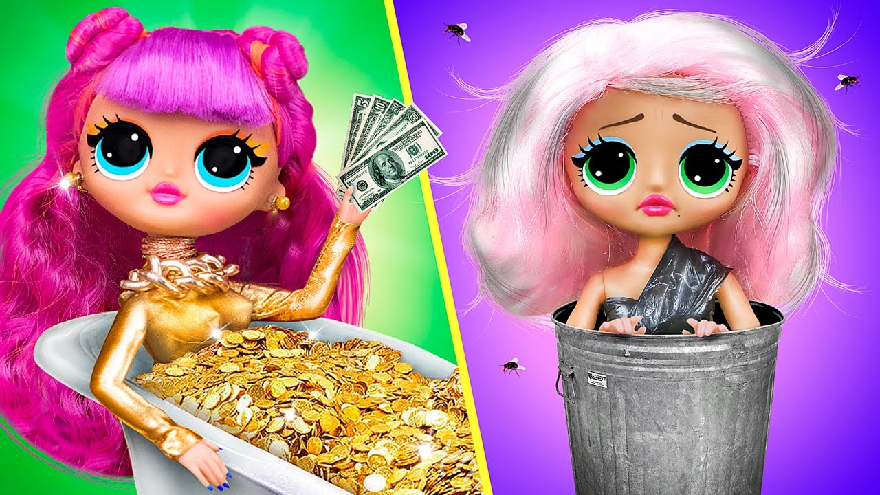 Rich Doll vs Broke Doll / 10 DIY Barbie Ideas