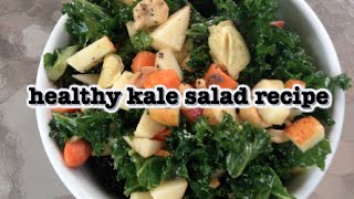 Healthy Kale Salad Recipe with Homemade Salad Dressing \/\/ By a Dietitian