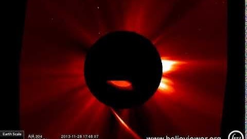 ISOn path...AIA 304, LASCO C2 (2013-11-28 14:34:19 - 2013-11-28 20:13:07 UTC)