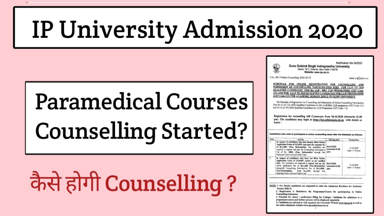 Ipu Paramedical Courses Counselling Ip University Counselling Youtube