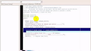 aula 985 Algoritmos e Logica de programação   Exerc Saldo no C