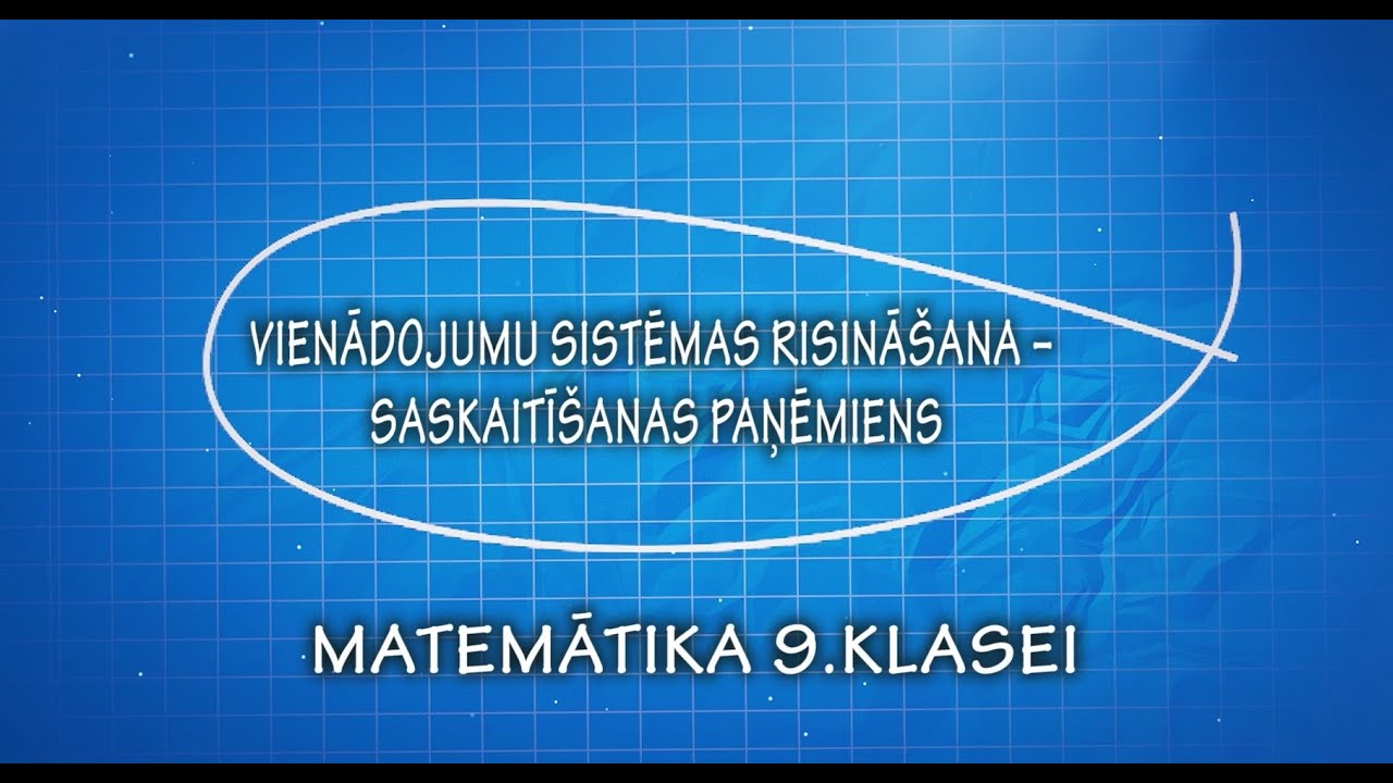 Matemātika 9.klasei. Vienādojumu sistēmas risināšana - saskaitīšanas paņēmiens.