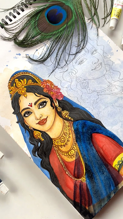 Radha Krishna cute 🥰 drawing part 1 #art #radhakrishna #shorts #radha #youtubeshorts