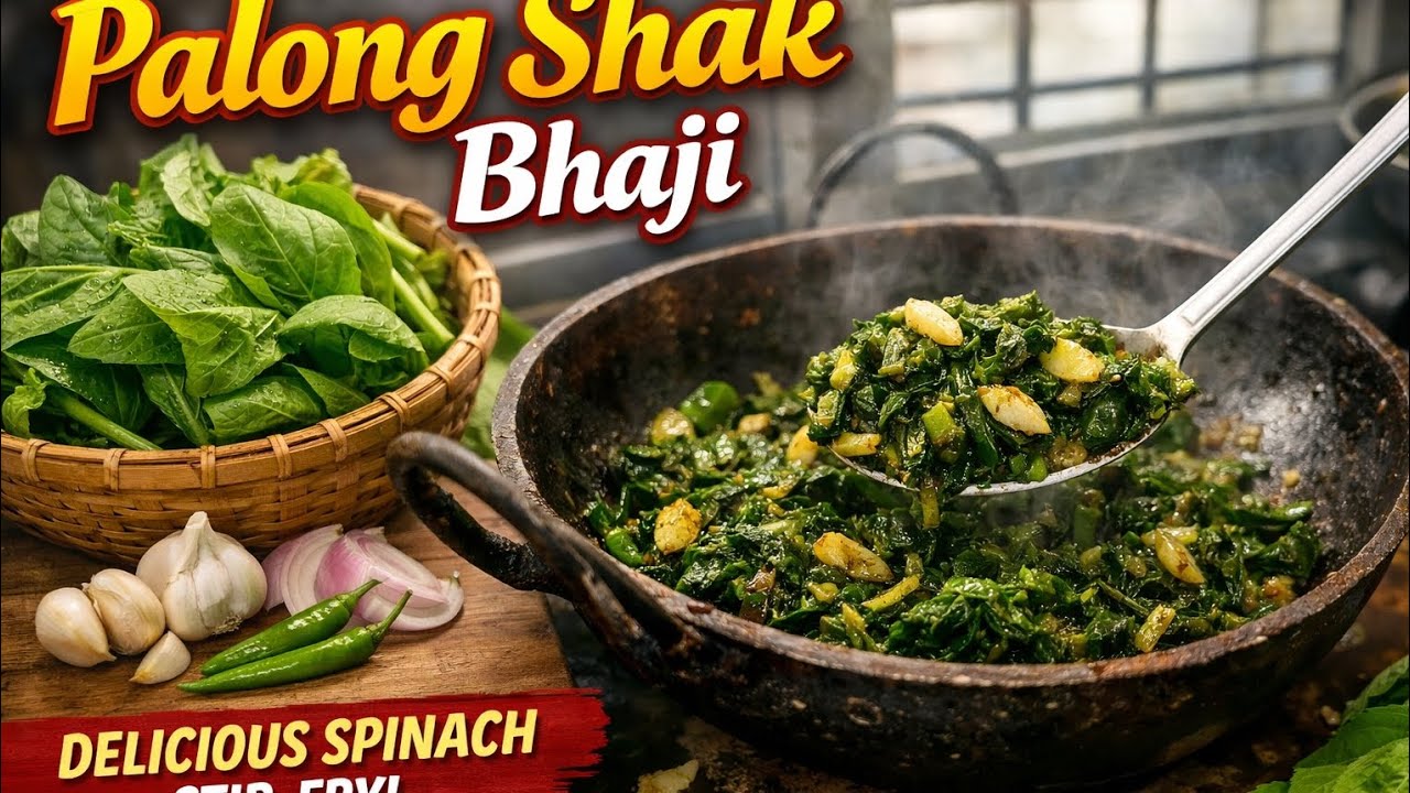 পালং শাক ভাজা। সুস্বাদু সবুজ শাক চচ্চড়ি।। 🍲