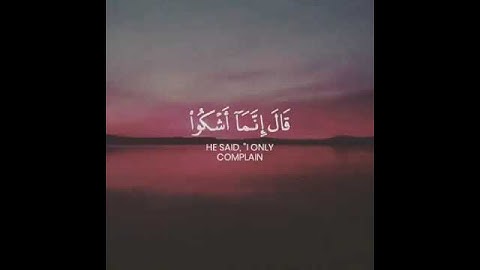 قَالَ إِنَّمَا أَشْكُو بَثِّي وَحُزْنِي إِلَى اللَّهِ وَأَعْلَمُ  (86)سورة يوسف