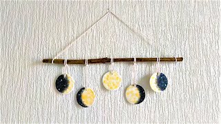 Simple moon phase room decor Room decor wall hanging DIY Moon phase wall decor Clay wall hanging