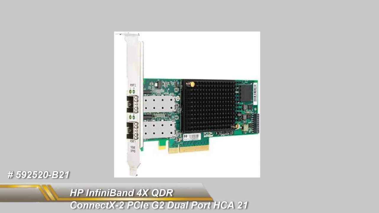 592520-B21 HP InfiniBand 4X QDR ConnectX-2 PCIe G2 Dual Port HCA - YouTube
