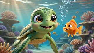 The Cutest Little Turtle's Ocean Adventure 🐢🌊