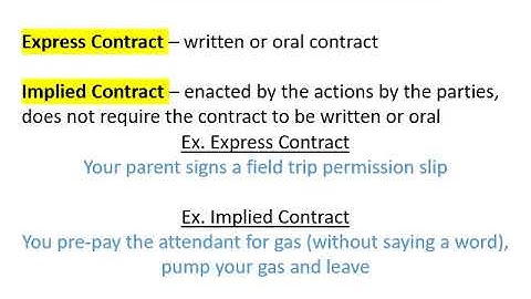 Express v  Implied Contracts