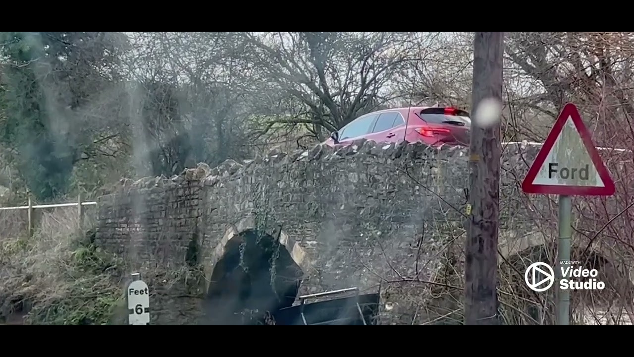 Wellow Ford. High water. Bath. & attempting to drive the narrowest