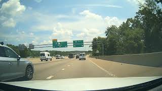 Driving along I-93 South and I-95 South in Massachusetts