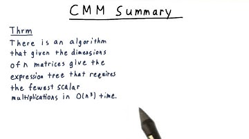 CMM Summary - Georgia Tech - Computability, Complexity, Theory: Algorithms