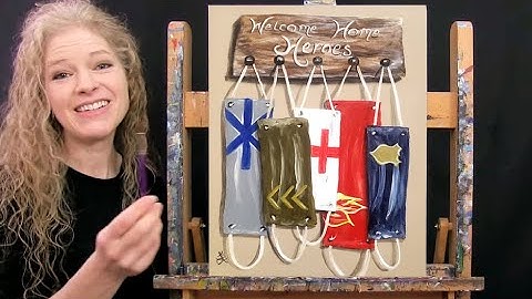 Learn How to Paint "WELCOME HOME HEROES" with Acrylic - Paint & Sip at Home - Step by Step Tutorial