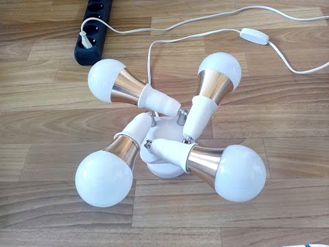 Как вкрутить 4 лампочки в один патрон? Адаптер Е27-4Е27для LED ламп (Adapter E27-4E27 for LED)