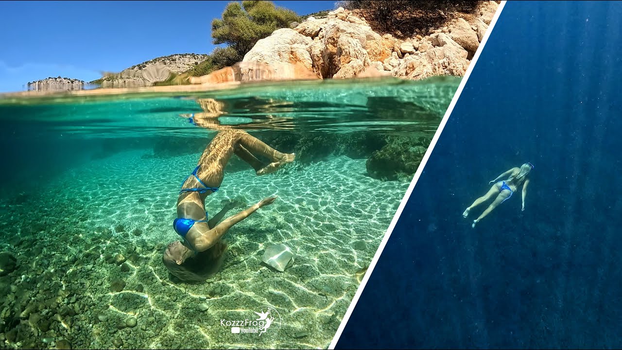 Underwater Greek fun, waterline, waterway - YouTube