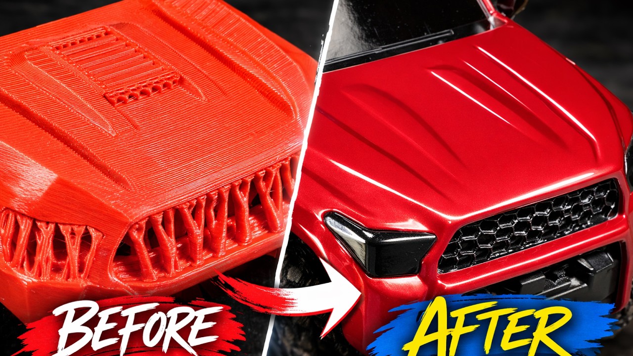 How to Remove Layer Lines from PLA 3D Prints - RC Body Sanding & Paint ...