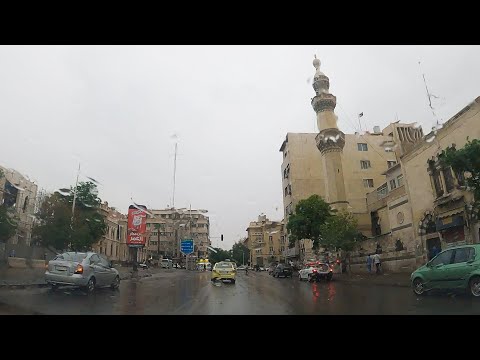 دمشق جولة بالسيارة تحت المطر سوريا ٢٠٢٤