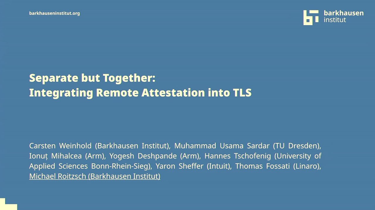 USENIX ATC '25 - Separate but Together: Integrating Remote Attestation into TLS