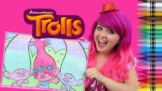 Coloring Trolls Poppy, Satin & Chenille Giant Coloring Page Crayons Coloring With Kimmi The Clown