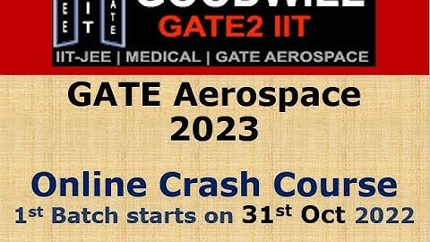 GATE AEROSPACE(AE)2023 Online Crash Course I Study Material I Online Test Series I Video Lectures
