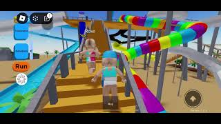 Playing in a waterpark in Roblox