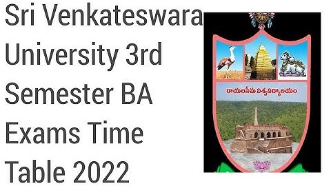 Sri Venkateswara University 3rd Semester BA Exams Time Table 2022|SVU degree exams timetable 2022