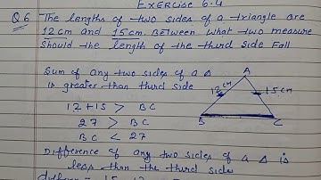 Class 7  - Exercise 6.4 - Q 6 | The length of two sides of a triangle are 12 cm and 15 cm