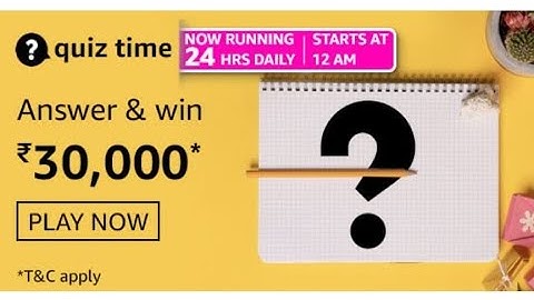 Amazon Today Quiz Answers 1 May 2021 Win Rs 30,000 Pay Balance