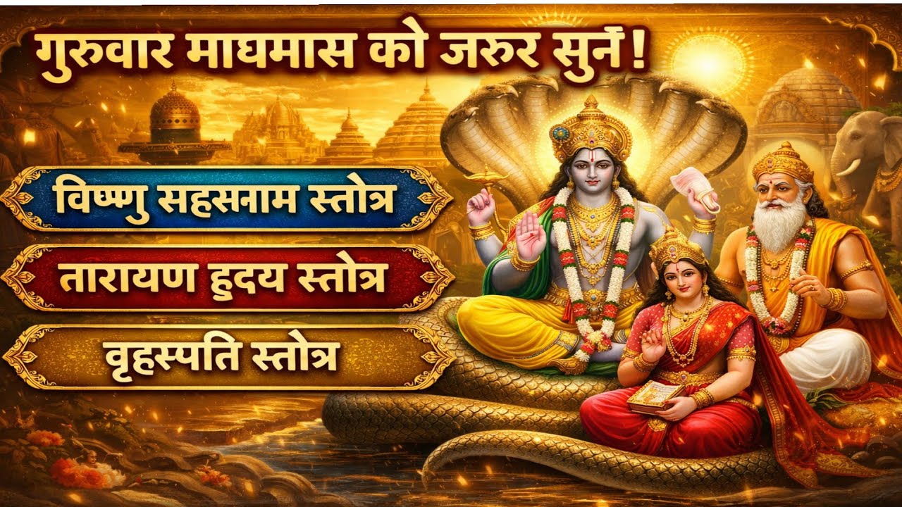 गुरुवार माघमास को जरूर सुनें | विष्णु सहस्रनाम स्तोत्र | नारायण हृदय स्तोत्र| बृहस्पति स्तोत्र |